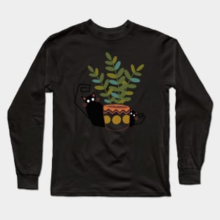 Cute Cats With Plants | Cat Lover Gift | Handmade Illustration | Kawaii Design | By Atelier Serakara Long Sleeve T-Shirt